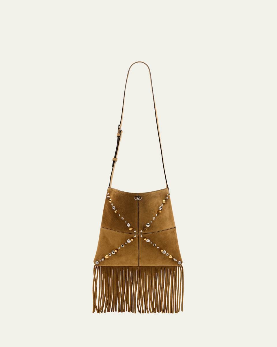 Nellcote Fringe Stud Suede Crossbody Bag